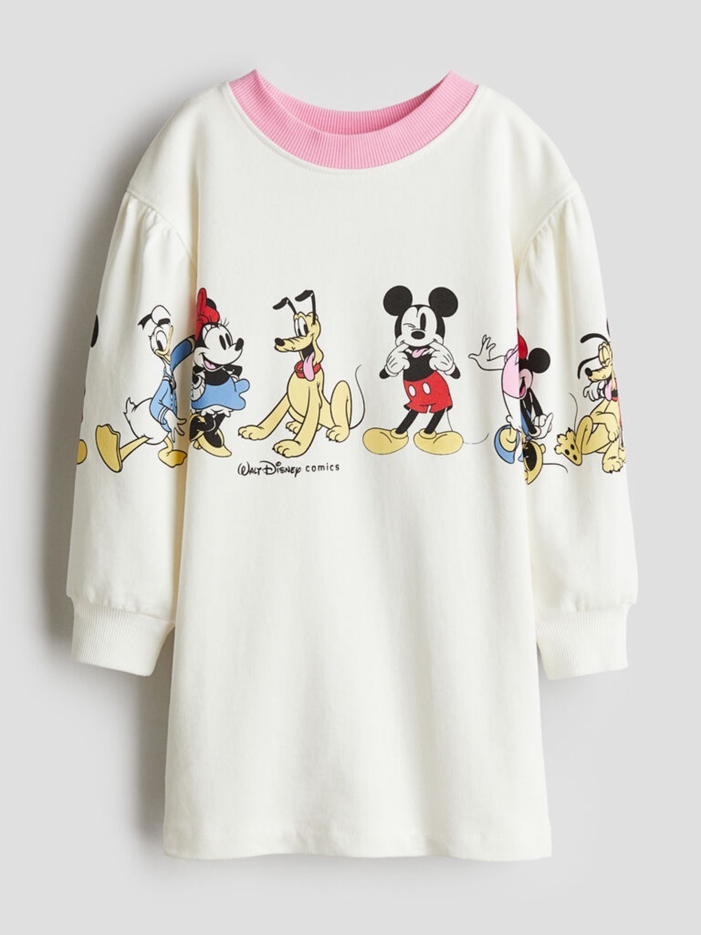 H&M x Disney Girls Graphic Mickey & Friends Sweatshirt Dress Size 6x/7
